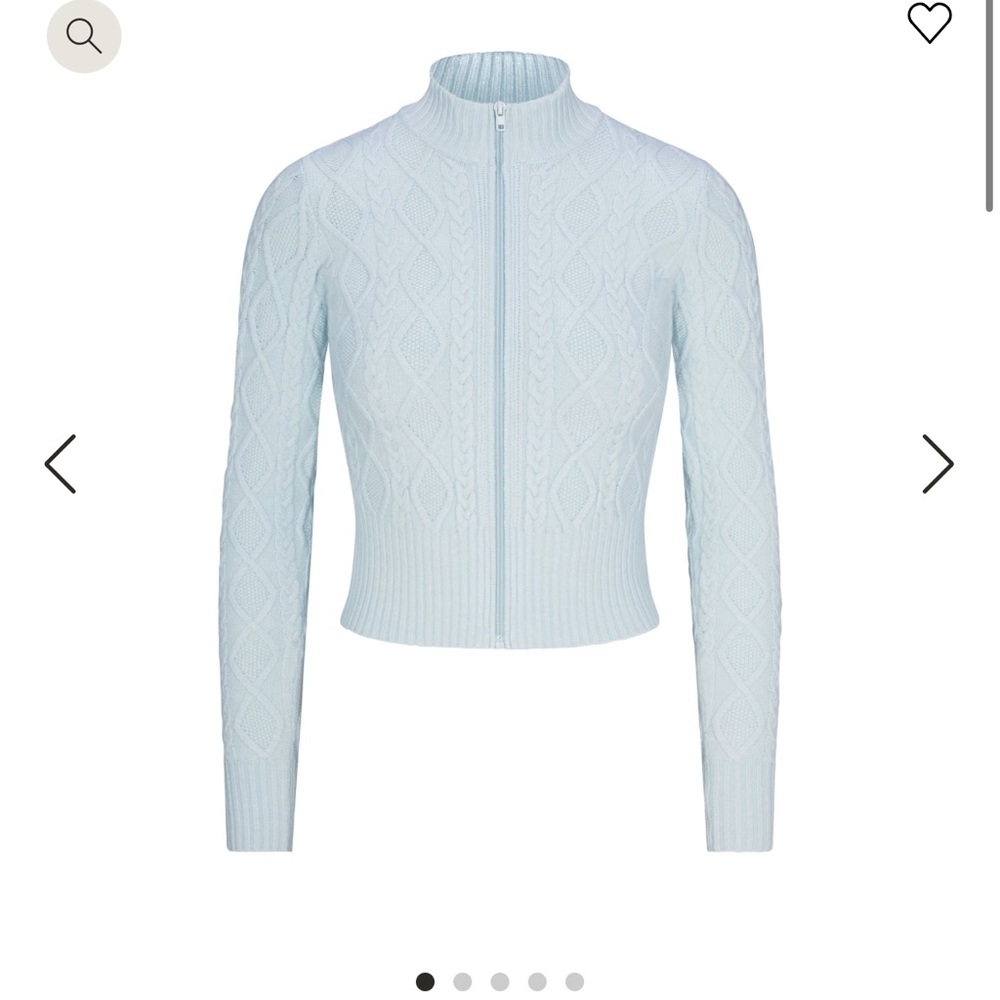 SKIMS SWEATER KNIT ZIP UP CLOUD BLUE NWT XS